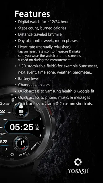 A340 Digital Watch Face screenshot 3