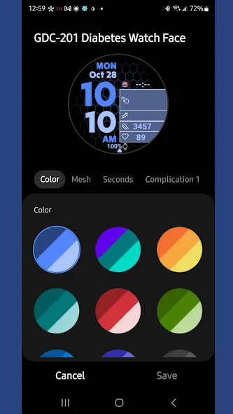 GDC-201 Diabetes Watch Face screenshot 1