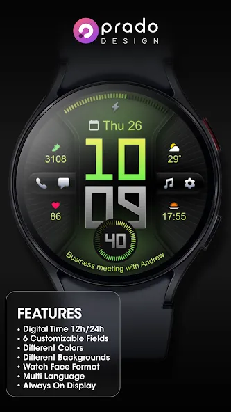 PRADO 78 Digital Watch Face screenshot 3