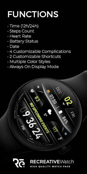 Digital Watch Face - RE03 screenshot 6