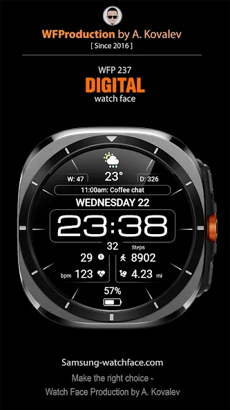WFP 237 Digital watch face screenshot 1