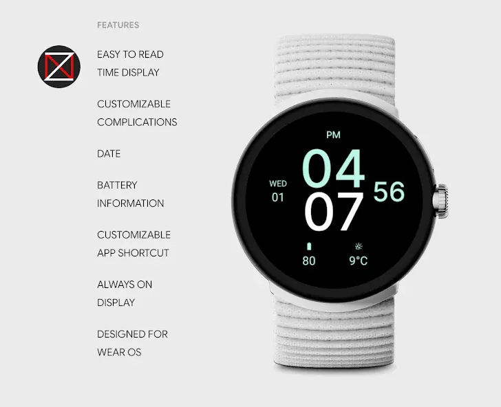 Black Z Watch Face screenshot 2