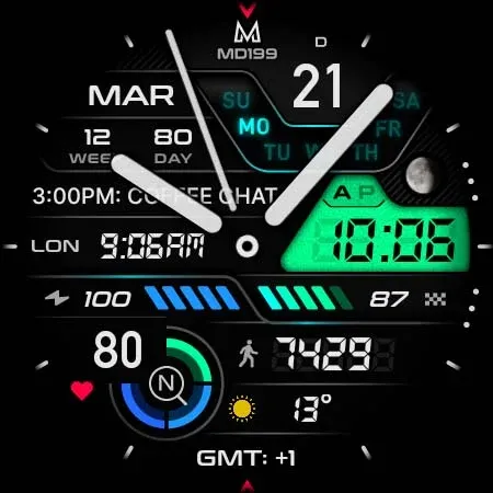 MD199: Analog watch face screenshot 23