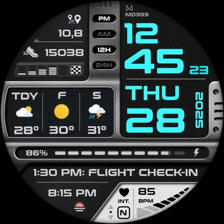 MD339 Digital watch face screenshot 9