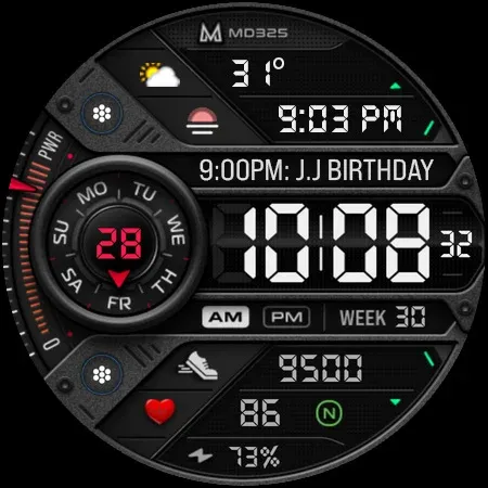 MD325 Digital Sport Watch Face screenshot 14