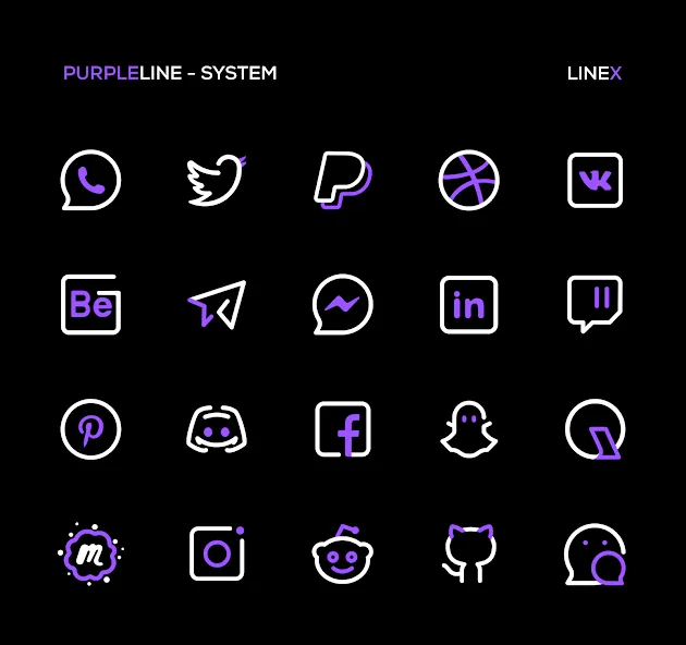 PurpleLine Icon Pack : LineX screenshot 4