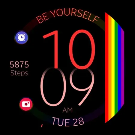 Rainbow digital watch face screenshot 9