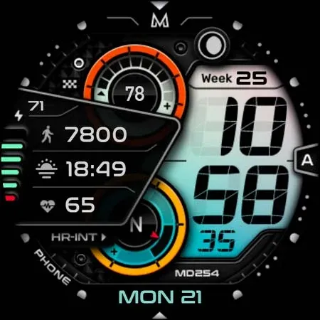 MD254 Digital watch face screenshot 11