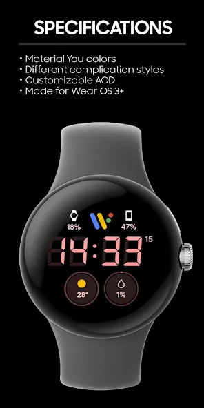 JHW Digital Bits 4: Watch face screenshot 1