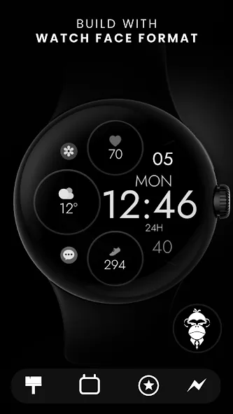 Digital Black Watch Face screenshot 3