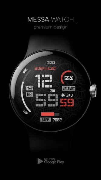 Minimal Digital Watch Face PRO screenshot 1