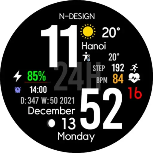 NTV340 - Big Digital Watchface screenshot 19