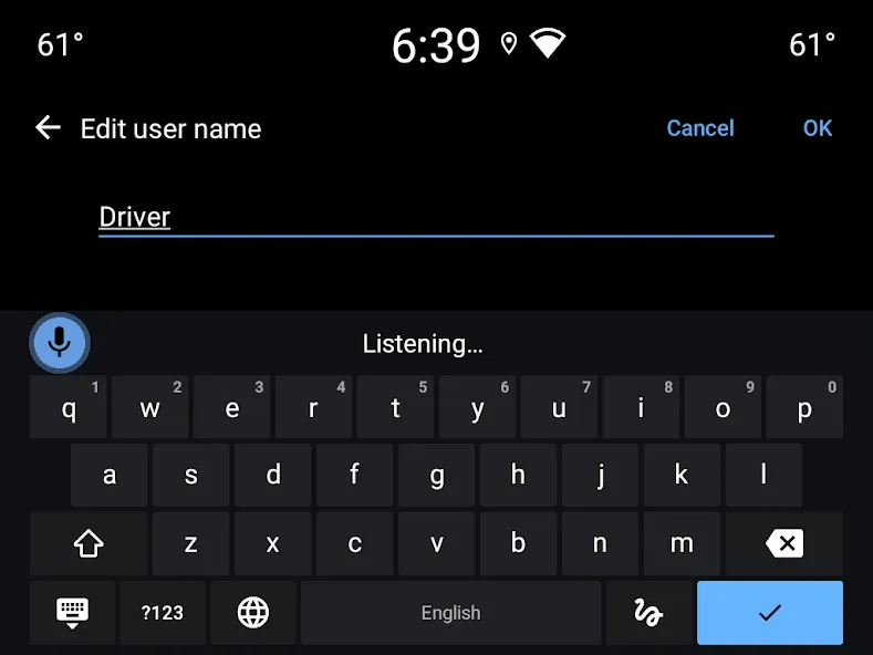 Teclado de Google Automotive screenshot 6