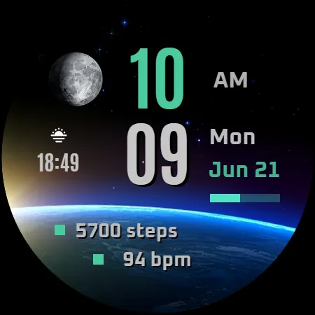 NXV95 Earth Digital Watch face screenshot 8