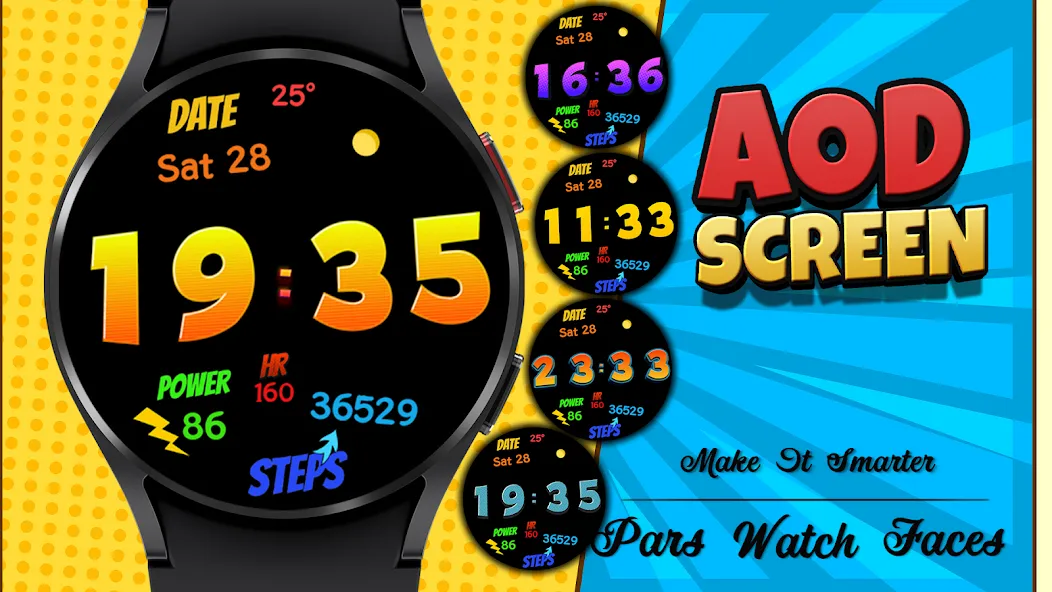 Comic Retro Digital Watch Face screenshot 6