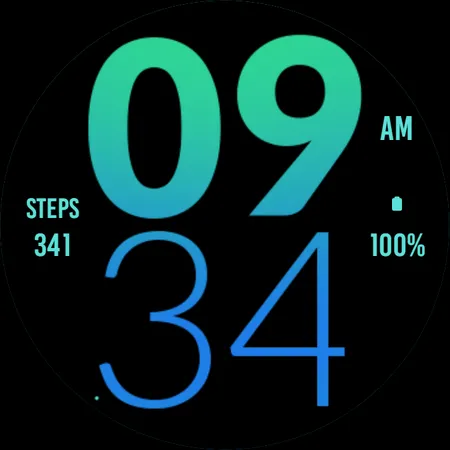 Tosca Blue Large Watch Face screenshot 5