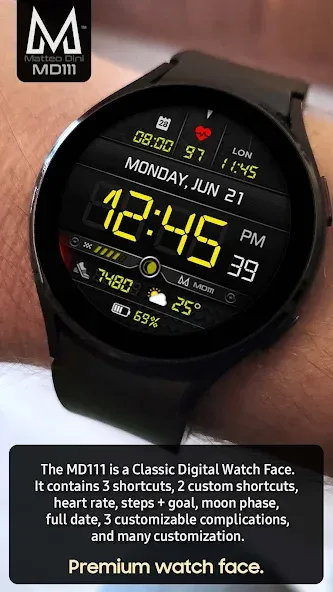 MD111 Digital watch face screenshot 2