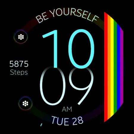 Rainbow digital watch face screenshot 10