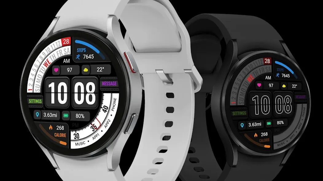 Diagonal Text ZKin Watch Face screenshot 3