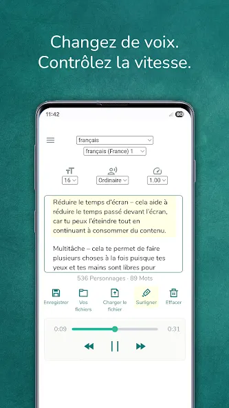 Lecteur de Texte: voix screenshot 2