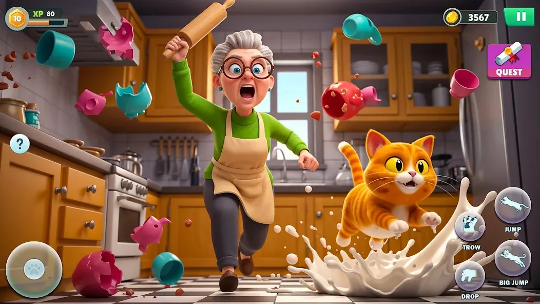 Granny vs Cat: Prank Simulator screenshot 1