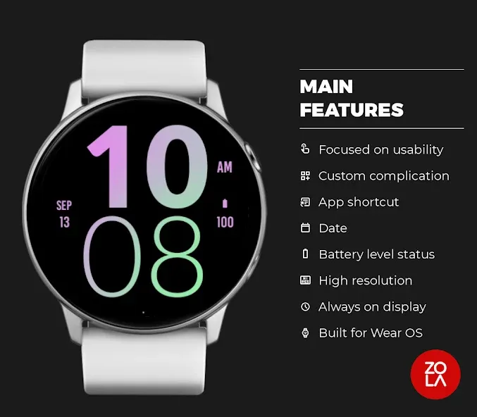 Pink Orchid Large Watch Face screenshot 2