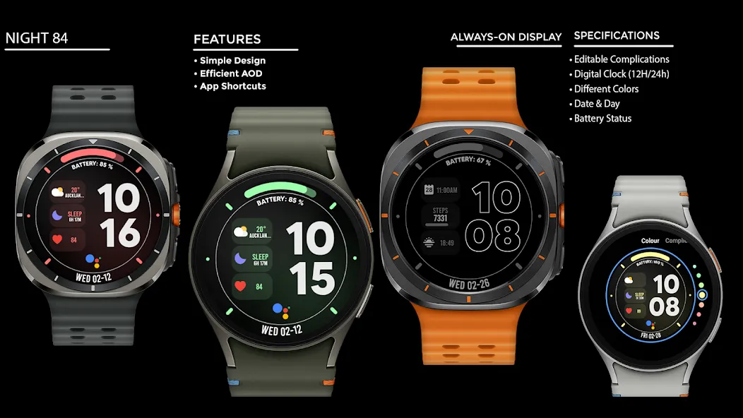Night 84 - watch face screenshot 15