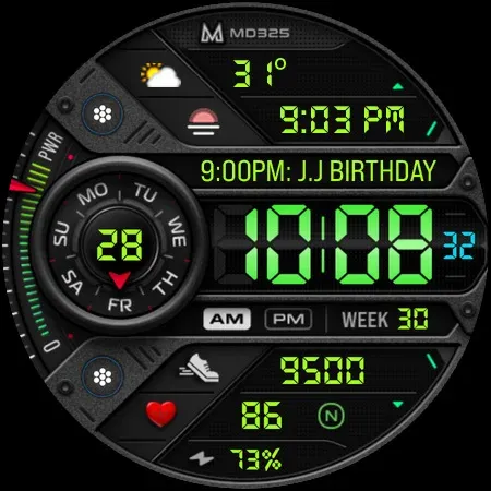 MD325 Digital Sport Watch Face screenshot 13
