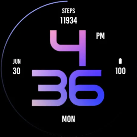 Stylish Pink Blue Watch Face screenshot 5