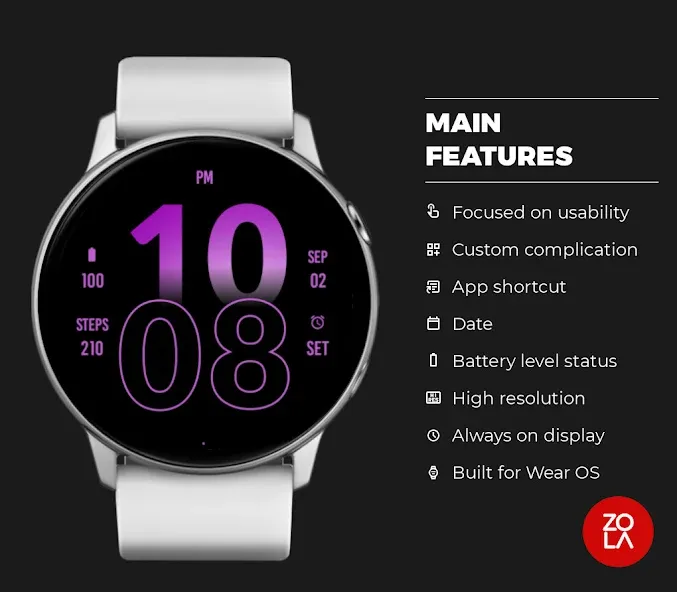 Active Soft Purple Watch Face screenshot 2