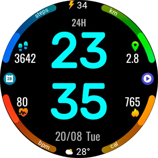 Digital Rotes Watch Face screenshot 18