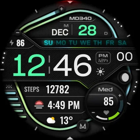 MD340 Digital watch face screenshot 14