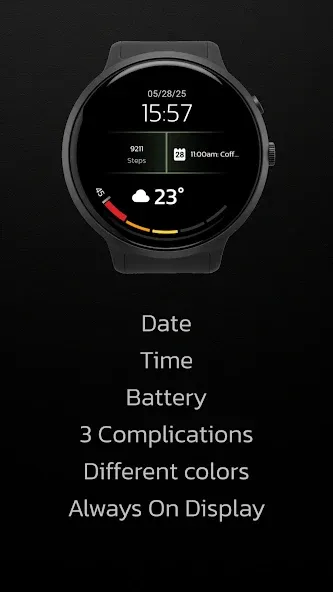Digital Watchface D6 screenshot 2