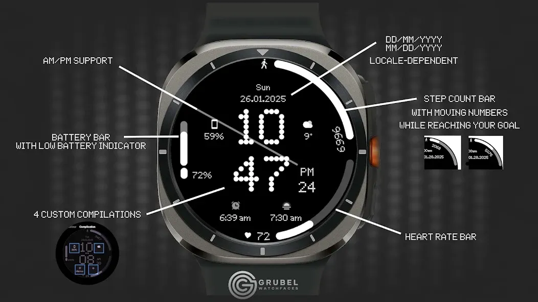 GRBL Nothing Bars V Watchface screenshot 2