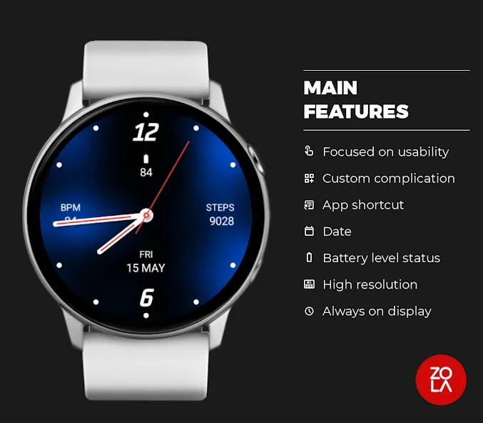 Blue Analogue Watch Face screenshot 2