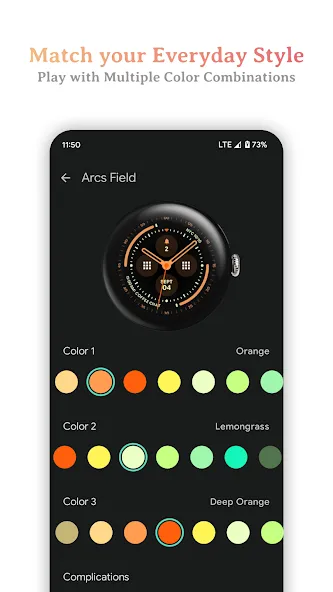 Pixel 3's Arcs Field Watchface screenshot 3