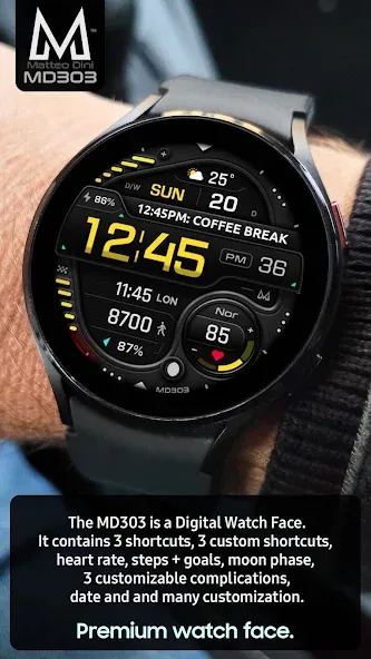 MD303 Digital watch face screenshot 2