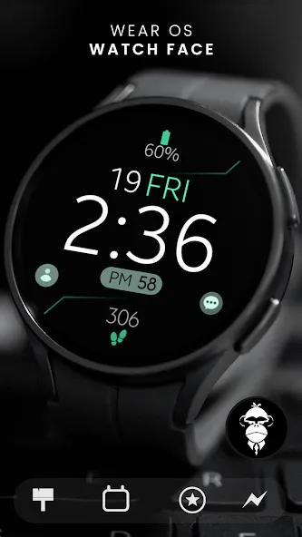 Digital Black v4 watch face screenshot 1