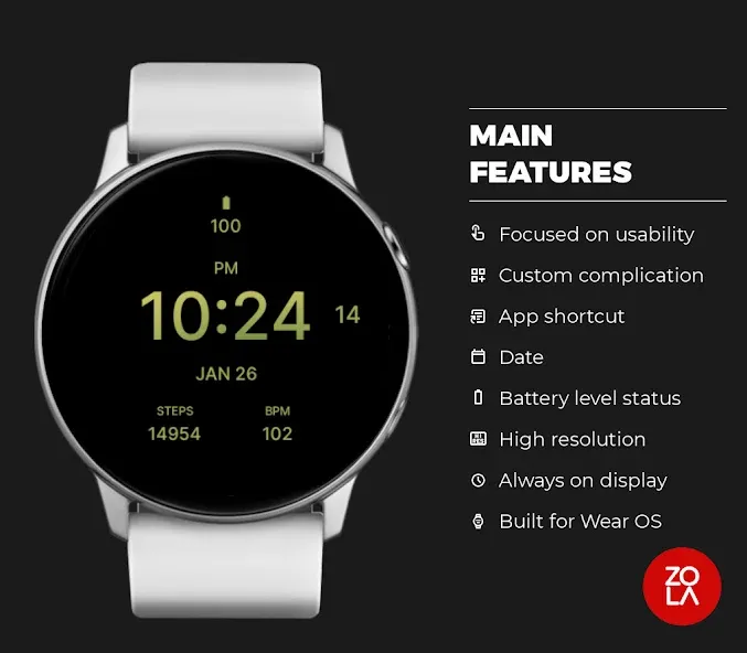 Pure Army Green Watch Face screenshot 2