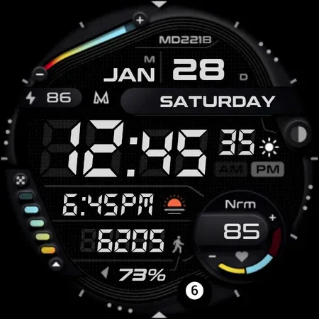 MD221B Digital watch face screenshot 30