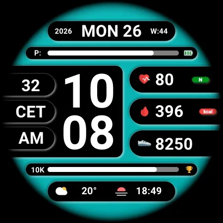 DADAM119: Digital Watch Face screenshot 25