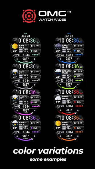 OMG 160 Weather Watch Face screenshot 8