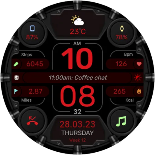 WFP 332 Futuristic watch face screenshot 44