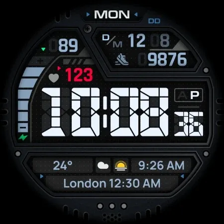 SH058 Watch Face, WearOS watch screenshot 11