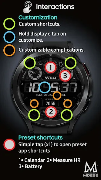 MD258 Digital watch face screenshot 6