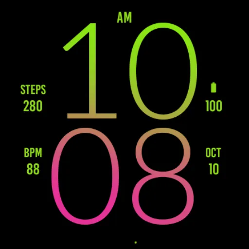 Green Pink Light Watch Face screenshot 4