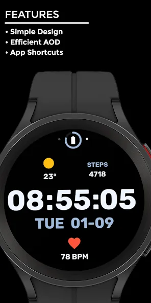 Nighty Digital 24 - watch face screenshot 2