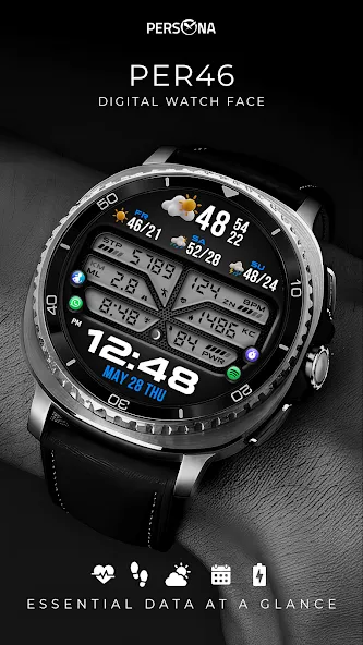 PER46 Digital Watch Face screenshot 1