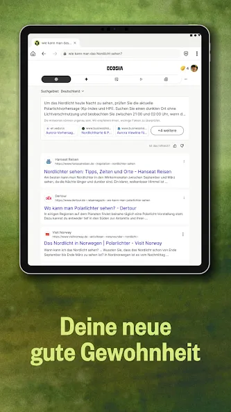 Ecosia Klimapositiver Browser screenshot 12
