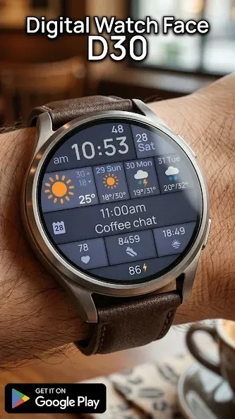 Digital watch face D30 screenshot 1